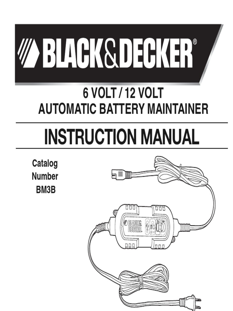 Buy For BLACK+DECKER BM3B 6V and 12V Battery Charger / Maintainer