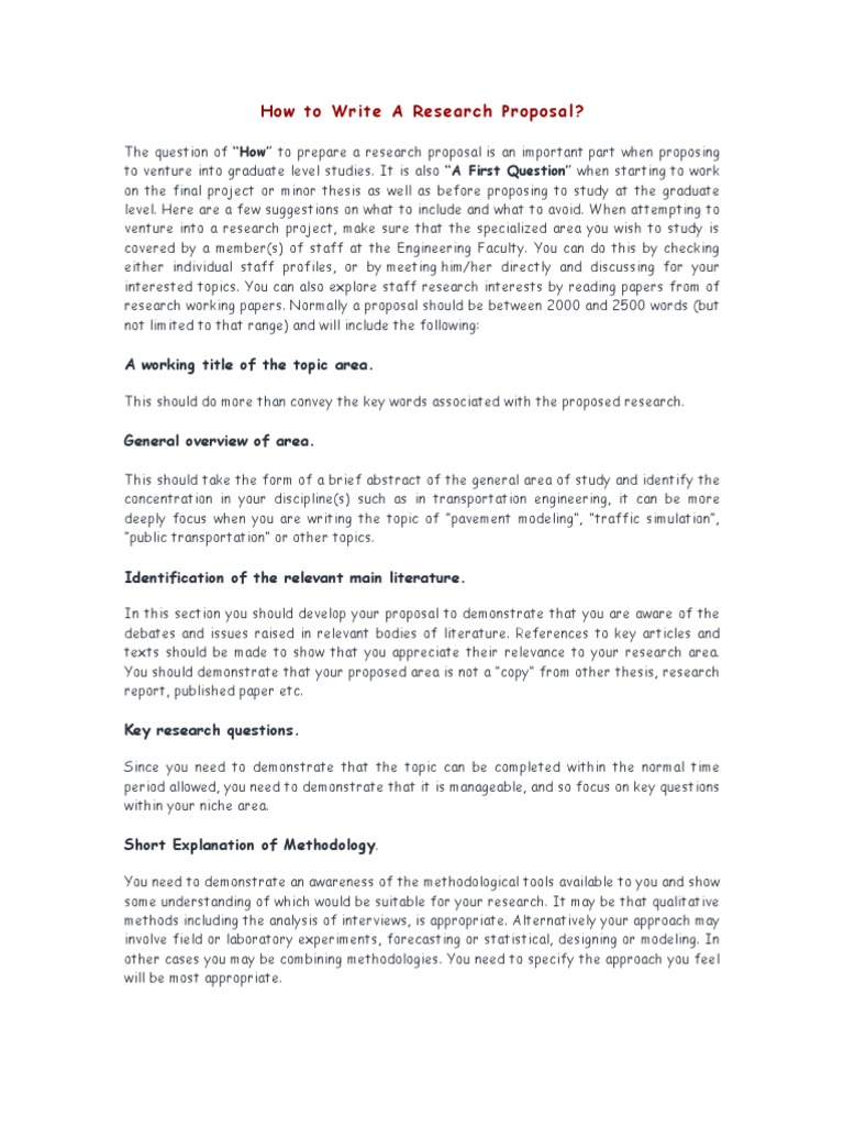 How To Write Research Proposal | PDF | Thesis | Methodology