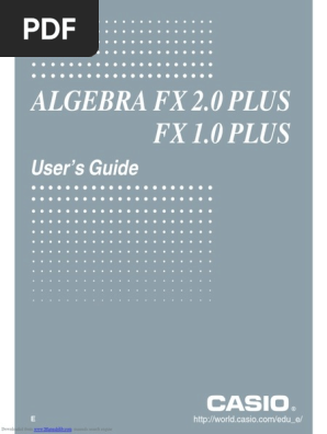 algebra fx 2.0 plus manual