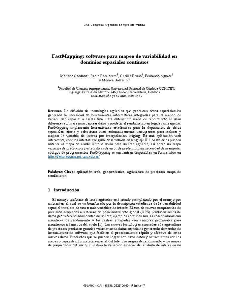 Fast Mapping | PDF | Diferencia | Sistema de información geográfica