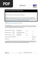 Medical/Occupational Health Audit: Procedure Main Document