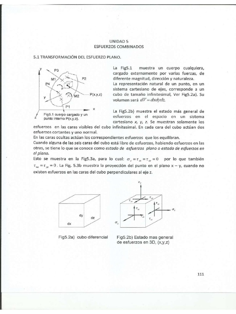 Apuntes U5 Esfuerzos Combinados | PDF
