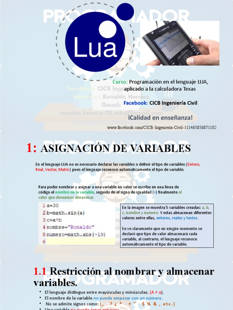 Programación en LUA-2020 | PDF | Cadena (informática) | Flujo de control