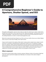 A Comprehensive Beginner's Guide To Aperture, Shutter Speed, and ISO