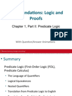 The Foundations: Logic and Proofs: Chapter 1, Part II: Predicate Logic