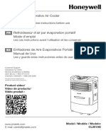 Portable Evaporative Air Cooler User Manual: Read and Save These Instructions Before Use