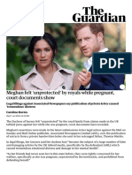 Meghan Felt 'Unprotected' by Royals While Pregnant, Court Documents Show