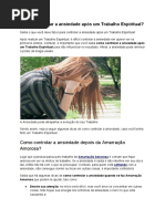 Como controlar a ansiedade após um Trabalho Espiritual