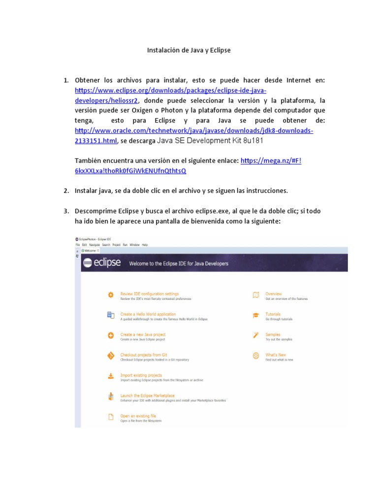 Instalación de Java y Eclipse | PDF | Java (lenguaje de programación ...