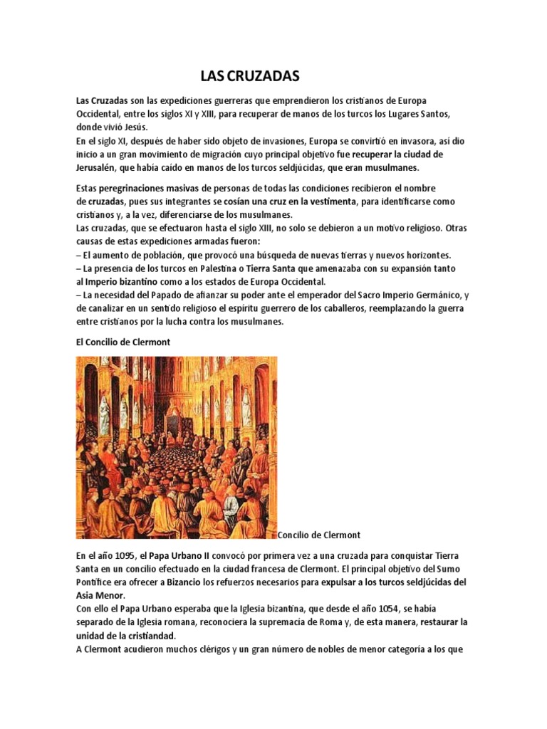 Las Cruzadas | PDF | Cruzadas | imperio Bizantino