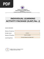 Individual Learning Activity Package (Ilap) No. 2: Department of Education