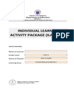 Individual Learning Activity Package (Ilap) No. 2: Department of Education