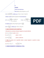 Ejercicios de derivadas parciales y diferenciales totales