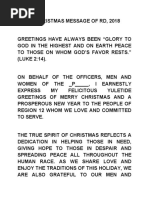 Christmas Message of RD