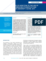 Dependency, Risk of Addiction To The Use of The Cellular in Medicine Students at San Francisco Xavier University. Sucre. 2017