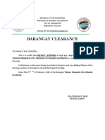 Barangay Clearance Certificate Sample Title