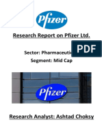 Research Report On Pfizer LTD.: Sector: Pharmaceuticals Segment: Mid Cap
