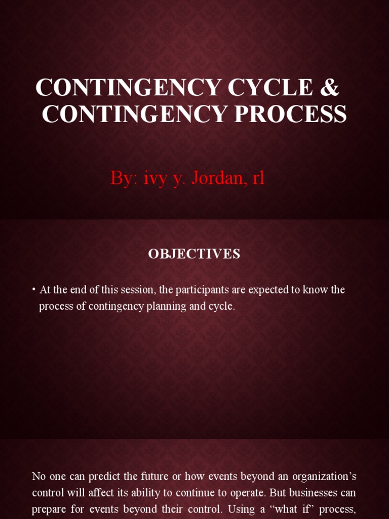 Contingency Cycle & Process | PDF | Emergency Management | Emergency