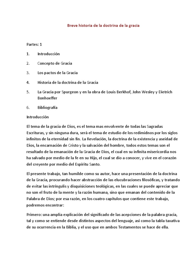 Historia de la Doctrina de la Gracia | PDF | Gracia en el cristianismo ...