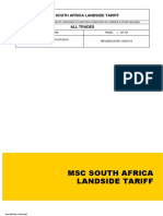 Tariff of MSC Shipping Line