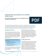 Adelaide Recommendations On Healthy Public Policy