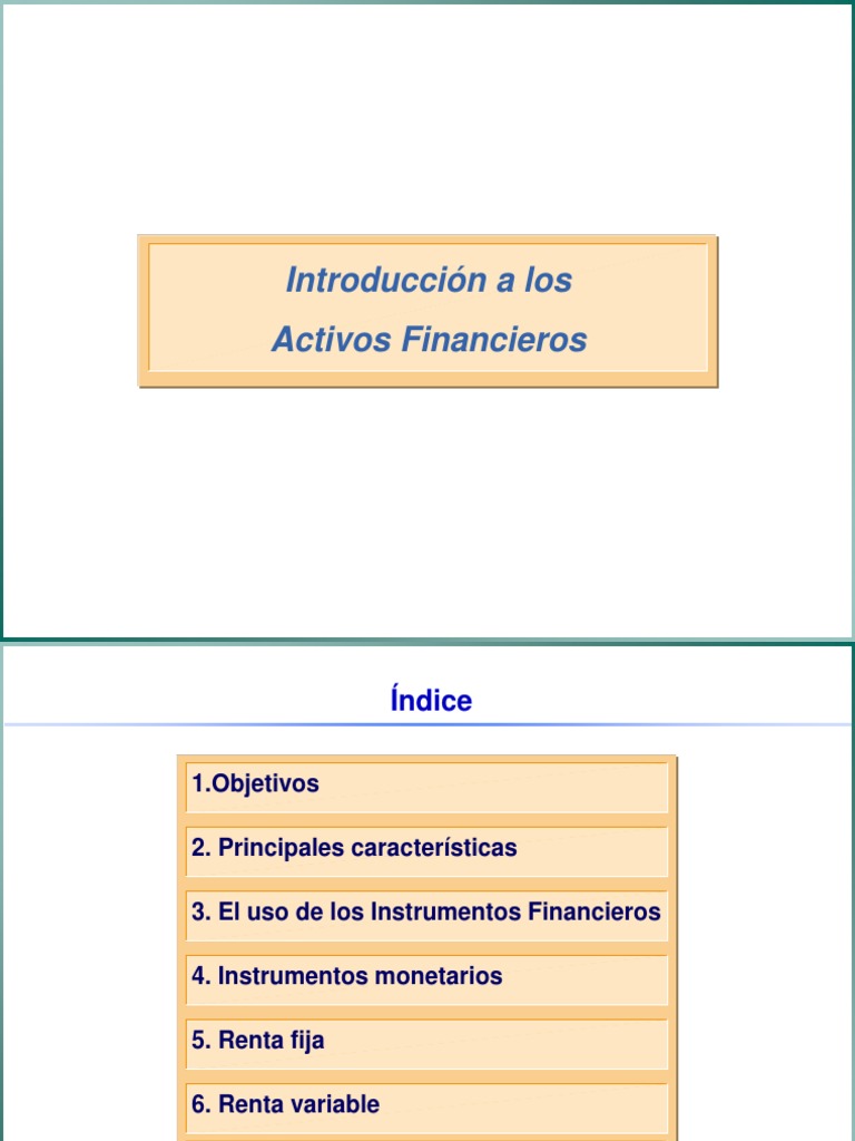 Activos Financieros PDF | PDF | Opción (Finanzas) | Renta Fija