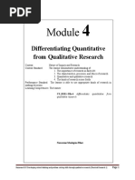 Differentiating Quantitative From Qualitative Research