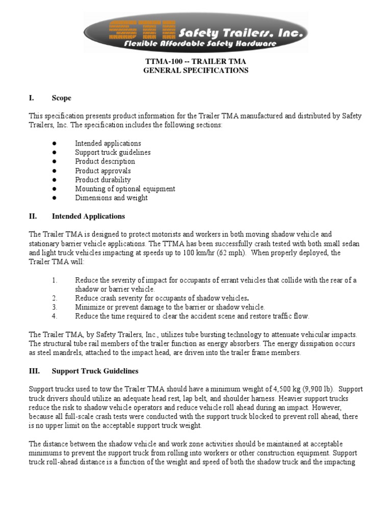 Trailer TMA Specifications and Guidelines | PDF | Trailer (Vehicle) | Truck