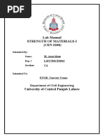 Lab Manual Strength of Materials-I (CEN 2200) : M. Anas Khan L1F17BSCE0042 Section: CA