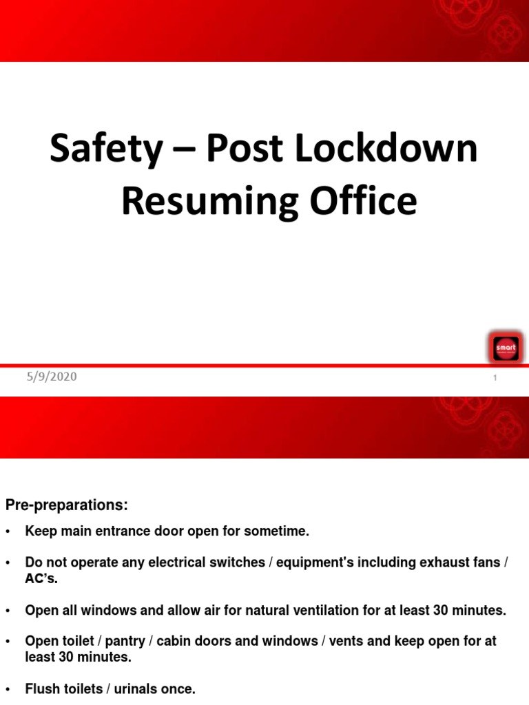 Office Reopening Safety Guide 2020 | PDF | Toilet | Stairs