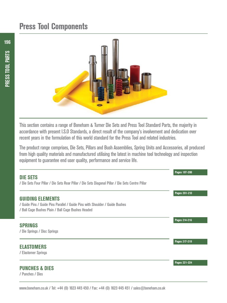 Press Tool Components Overview | PDF | Manufactured Goods | Equipment