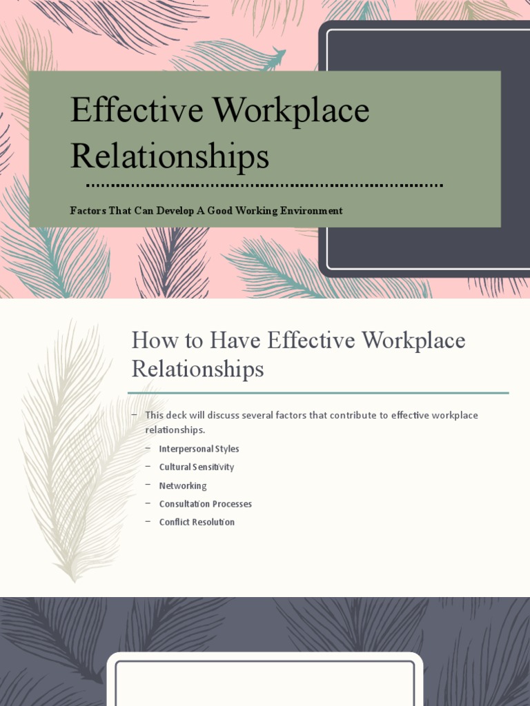 Building Effective Workplace Relationships | PDF | Conflict Resolution ...