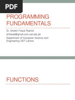 Programming Fundamentals: Dr. Sheikh Faisal Rashid Department of Computer Science and Engineering UET Lahore