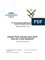 Charter Party Clauses Anno 2016: Time For A New Standard?: Master Dissertation