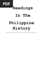 Readings in The Philippine History: (Religious Beliefs of The Early Filipino)