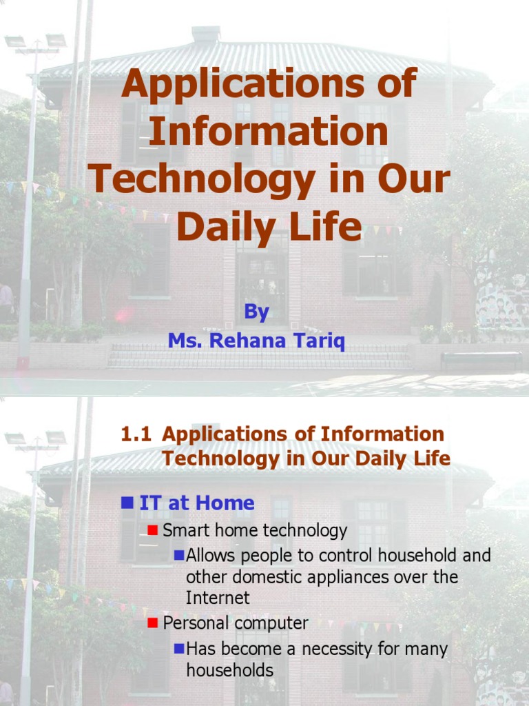 Application of IT in Our Daily Life | PDF | Telecommuting | E Commerce