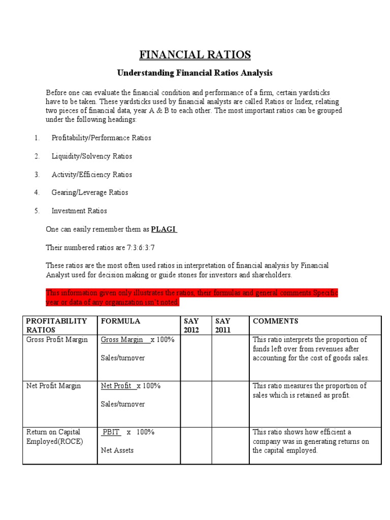 Financial Ratios Explained: Key Metrics | PDF | Equity (Finance) | Dividend