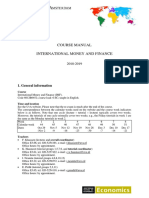Course Manual International Money and Finance: 1. General Information