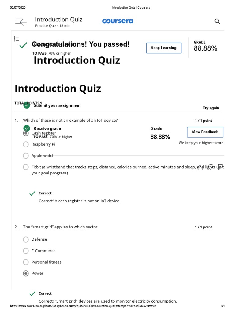 Introduction Quiz for IoT Course | PDF | Technology & Engineering