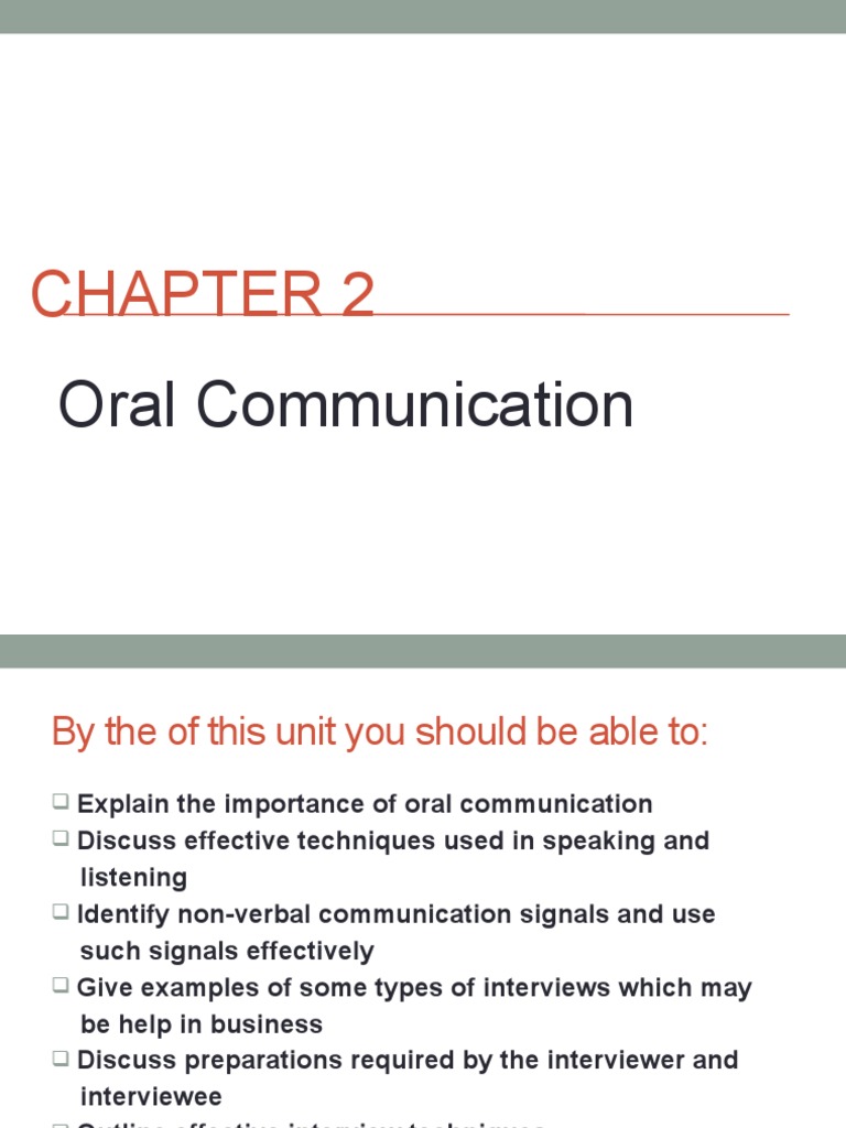 Mastering Oral Communication Skills | PDF | Nonverbal Communication ...
