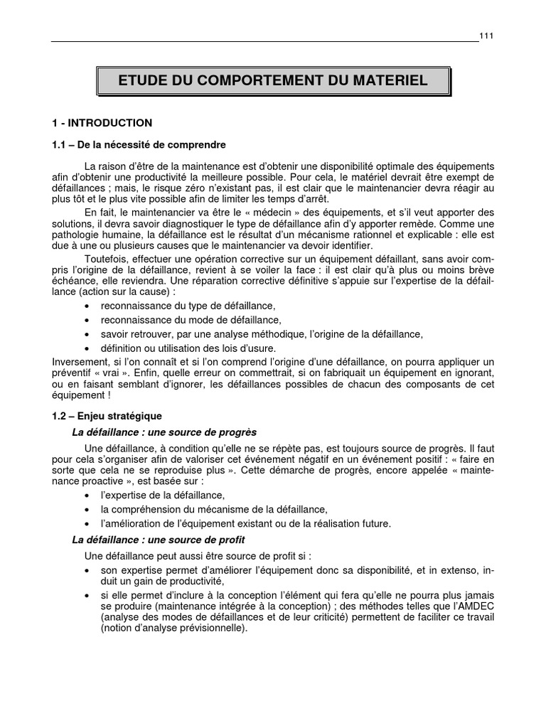 Gestion de La Maintenance (Etude de Comportement Du Matériel) PDF, PDF, Corrosion