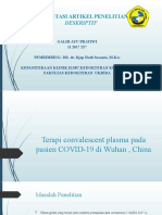 Terapi Convalescent Plasma Pada Pasien COVID-19 Di Wuhan