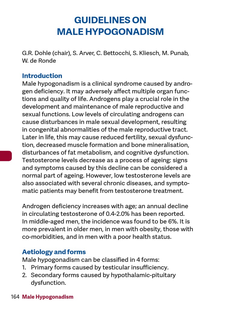 Male Hypogonadism Guidelines Overview | PDF | Wellness