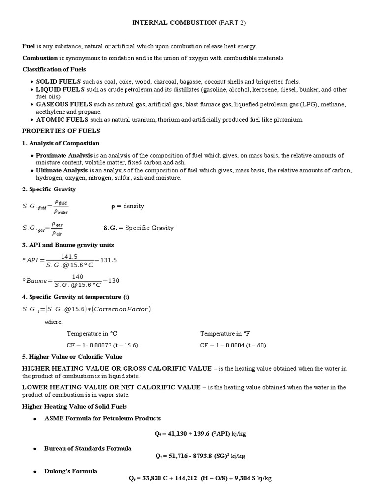Fuels and Combustions PDF Combustion Fuels