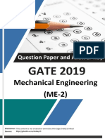 Question Paper and Answer Key: Mechanical Engineering (ME-2)