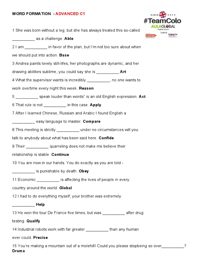 Word formation 1 c1 pdf