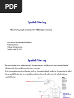 Spatial Filtering: Image Processing Fourth Year Class ECE Department Semester Two, 2017