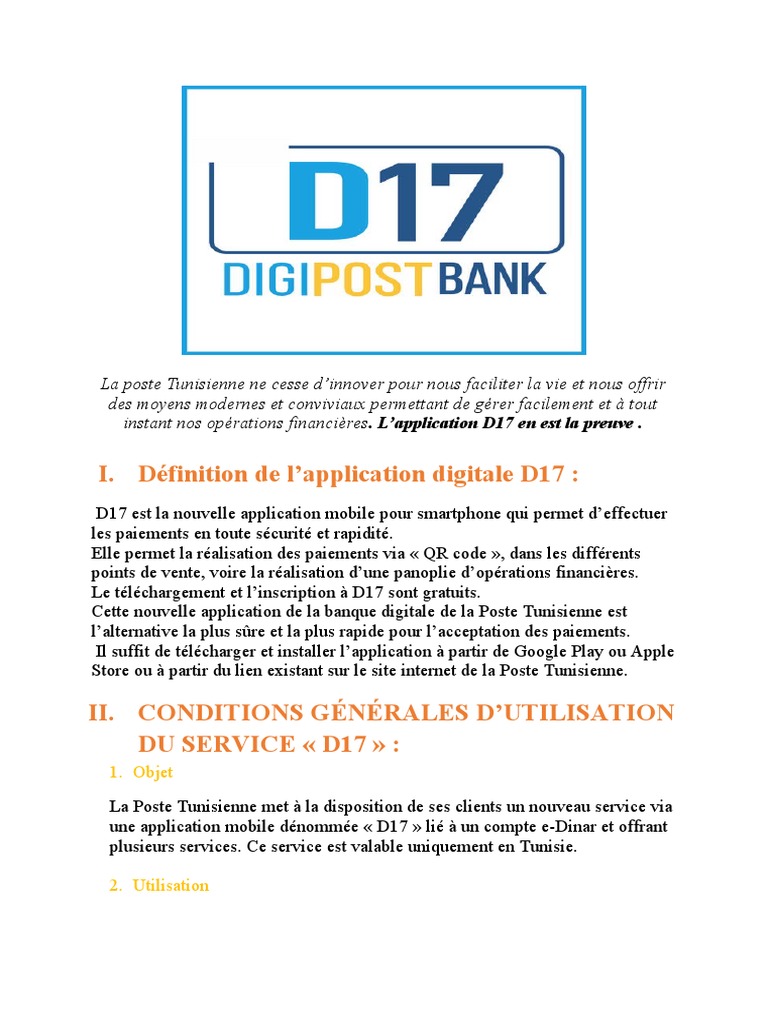 Application D17 : Paiements Sécurisés en Tunisie | PDF | Application ...