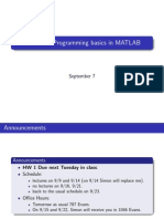 MATLAB Programming Basics Lecture