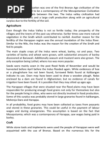 Agriculture Craft and Trade in Harappa